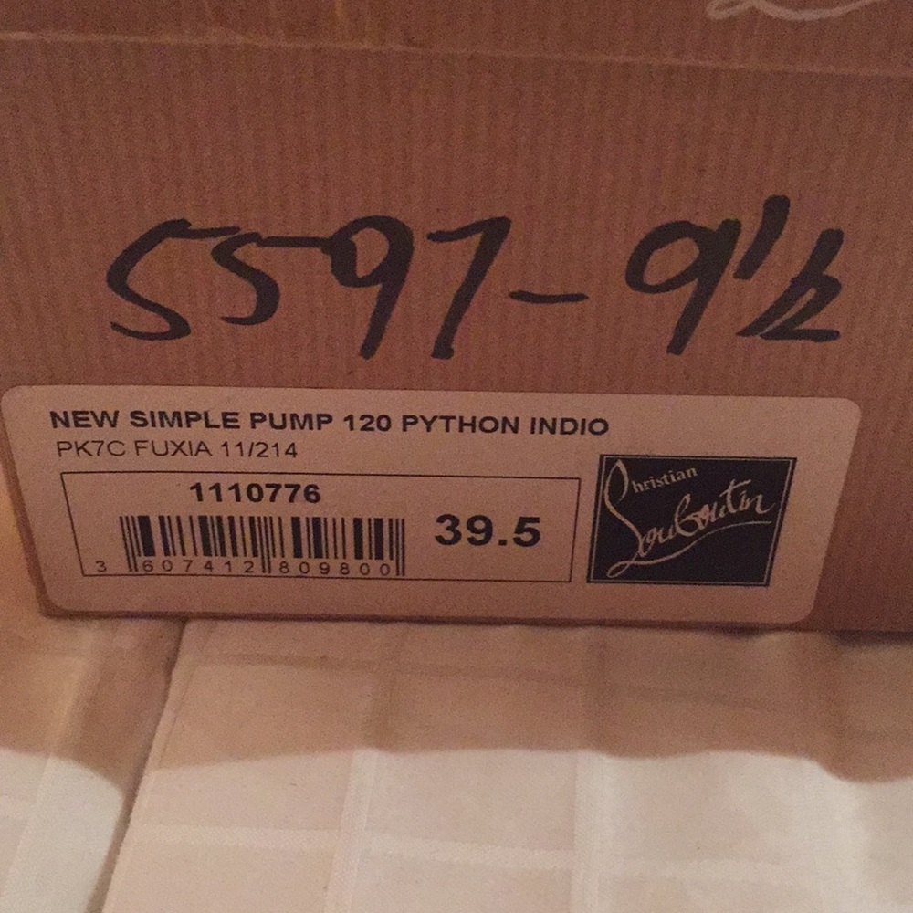 Christan Louboutin 120 Python Simple Pump 39.5 - image 8
